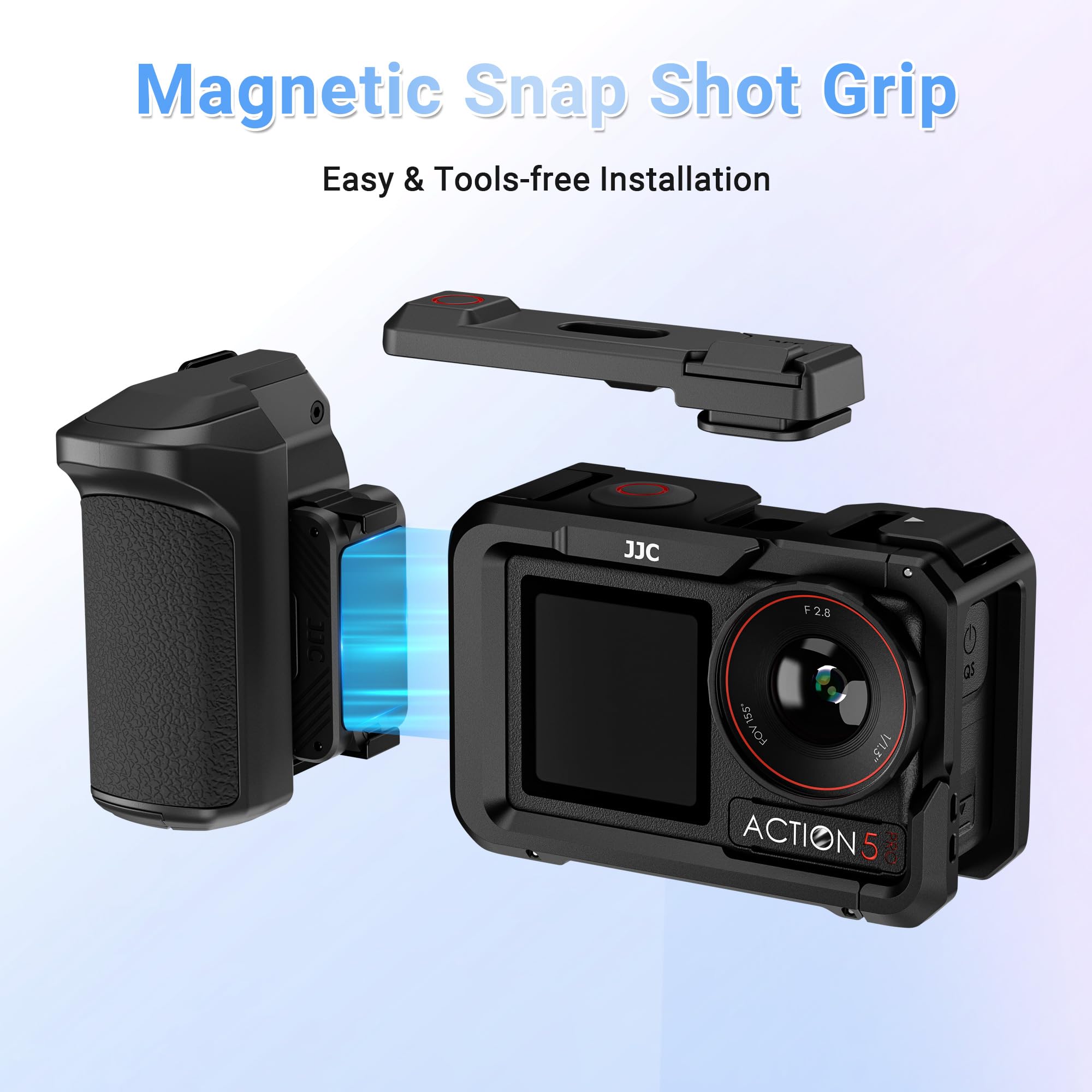JJC Action 5 Pro Handle Grip Kit for DJI Osmo Action 5 4 3 / Xtra Edge